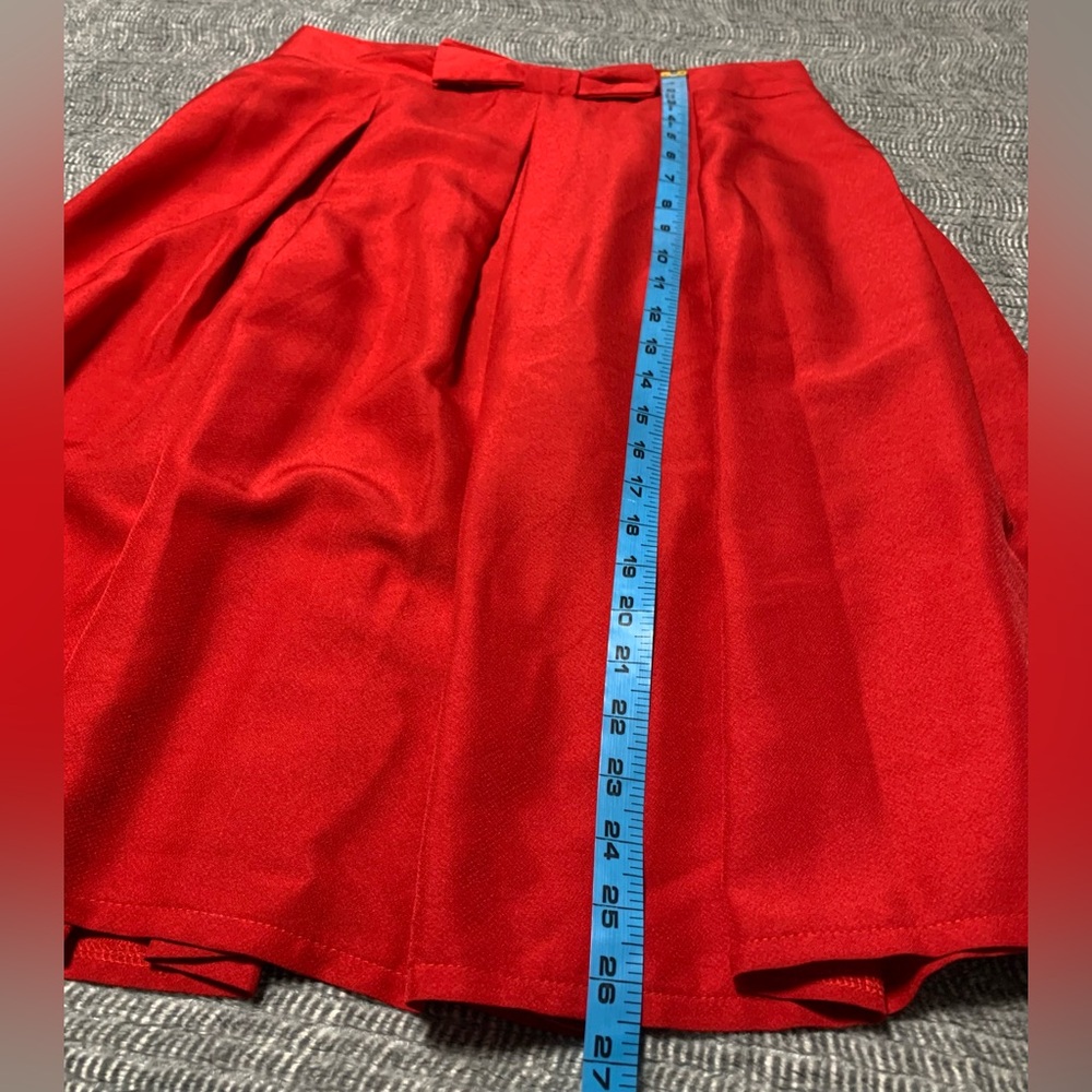 Red MIDI Women’s Lined Skirt - Picture 8 of 14